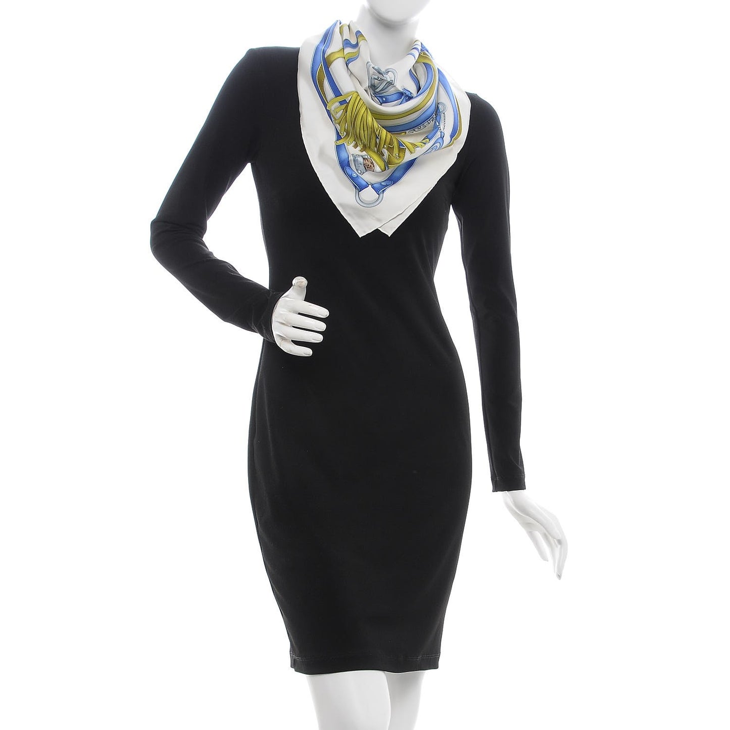 Silk Fiona Tassel Square Scarf White