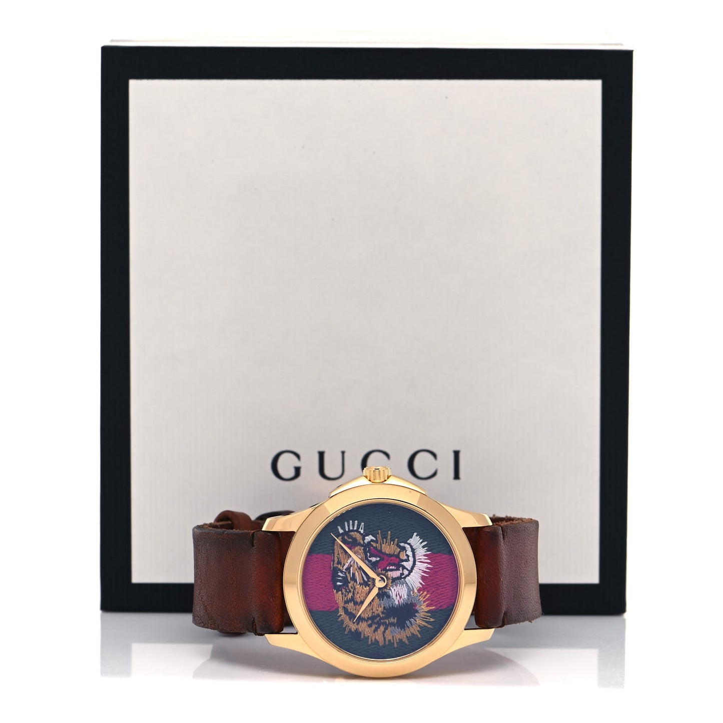 Stainless Steel Calfskin 38mm Le Marché Des Merveilles Tiger Quartz Watch