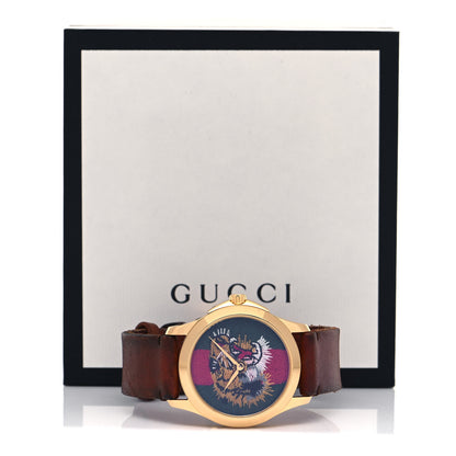 Gucci Stainless Steel Calfskin 38mm Le Marché Des Merveilles Tiger Quartz Watch 5 of 5