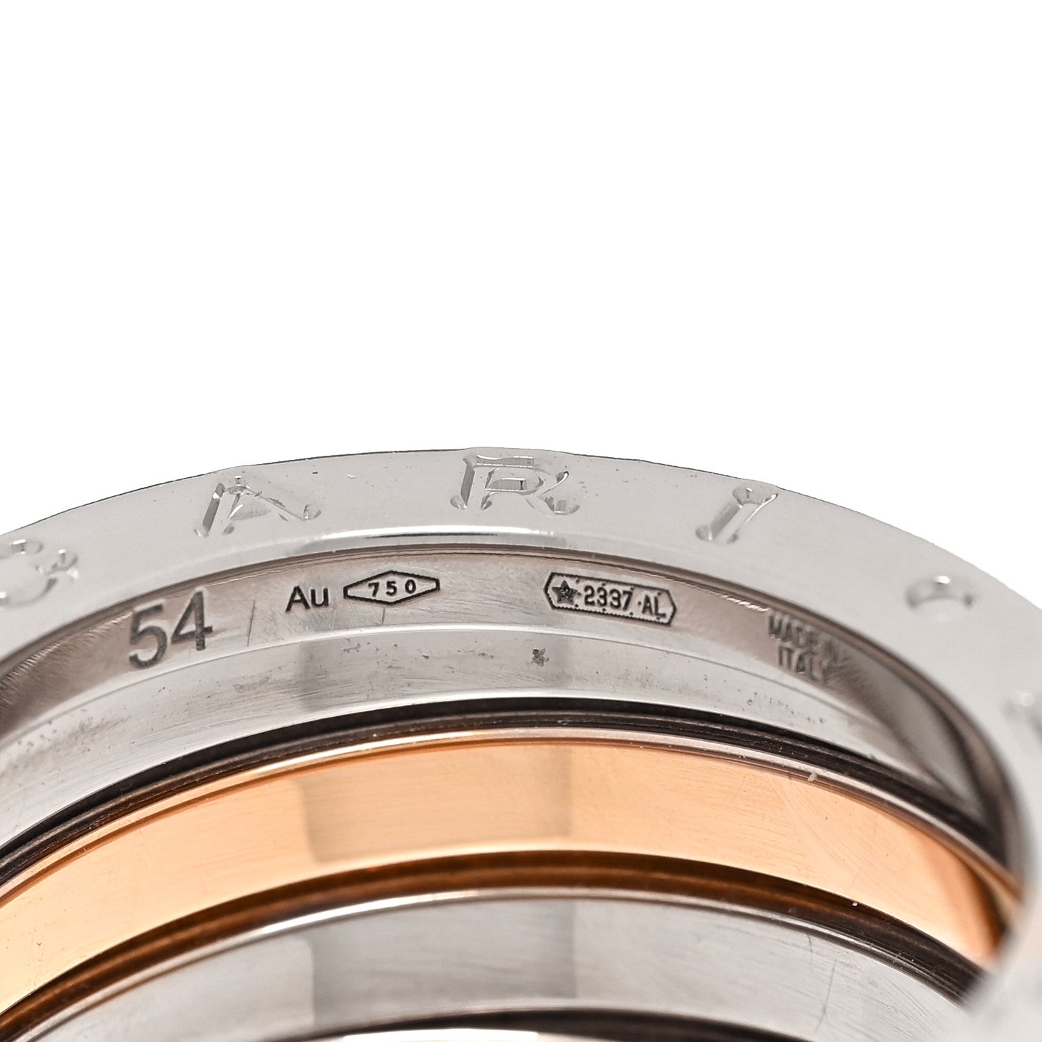 Bulgari 18K Rose White Gold B.Zero1 Four-Band Ring 54 7 5 of 7