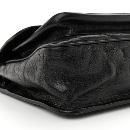 Saint Laurent Crinkled Calfskin Matelasse Monogram Medium Niki Chain Satchel Black 9 of 10