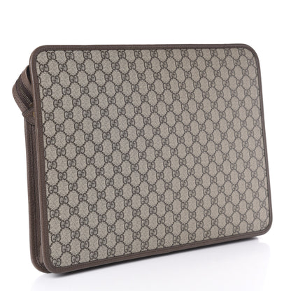 Gucci GG Supreme Monogram Textured Calfskin Web Ophidia Documents Holder Beige Ebony New Acero 3 of 9