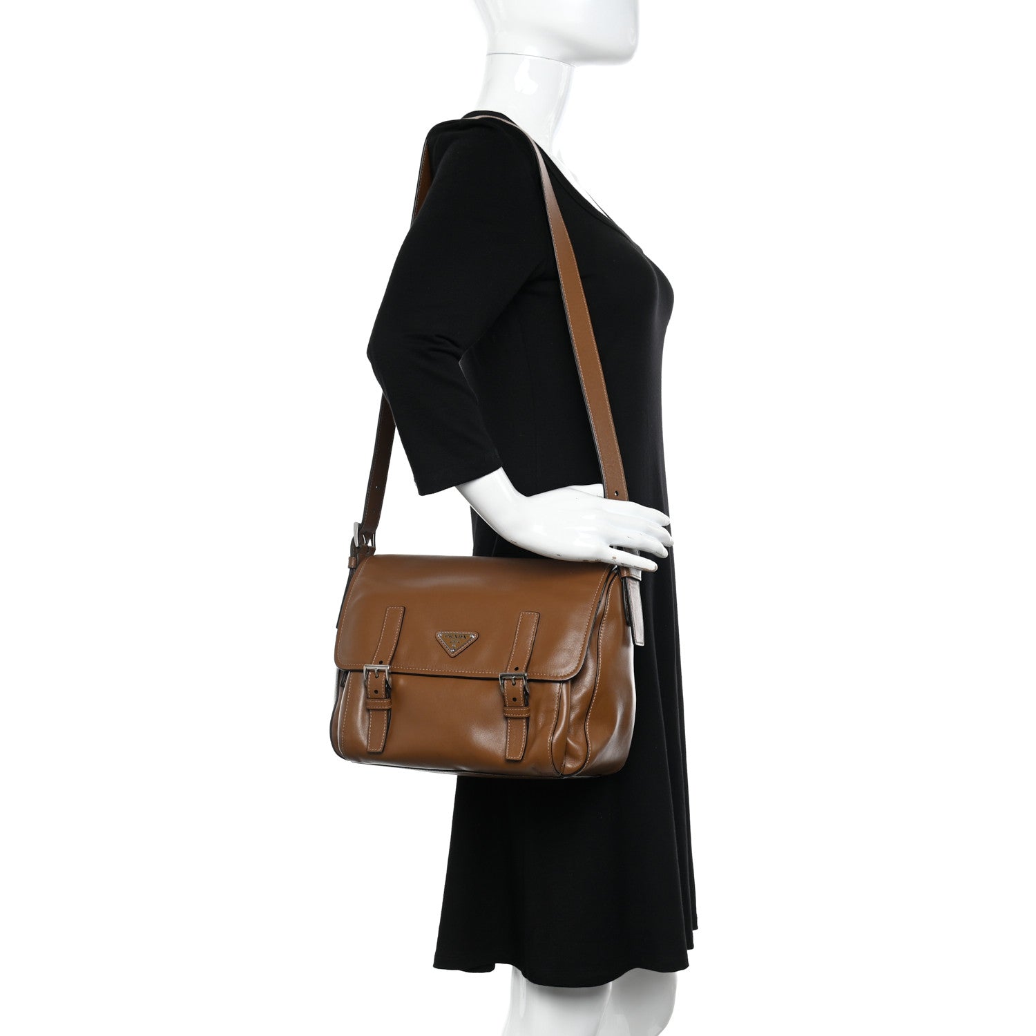Prada Soft Calf Messenger Bag Caramel 2 of 13