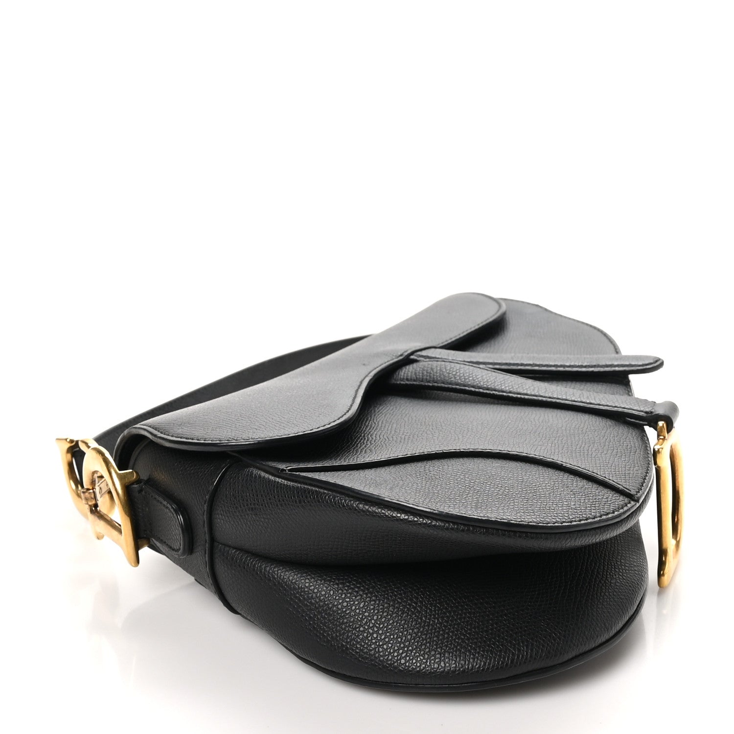 Christian Dior Grained Calfskin Saddle Bag Black 4 of 10
