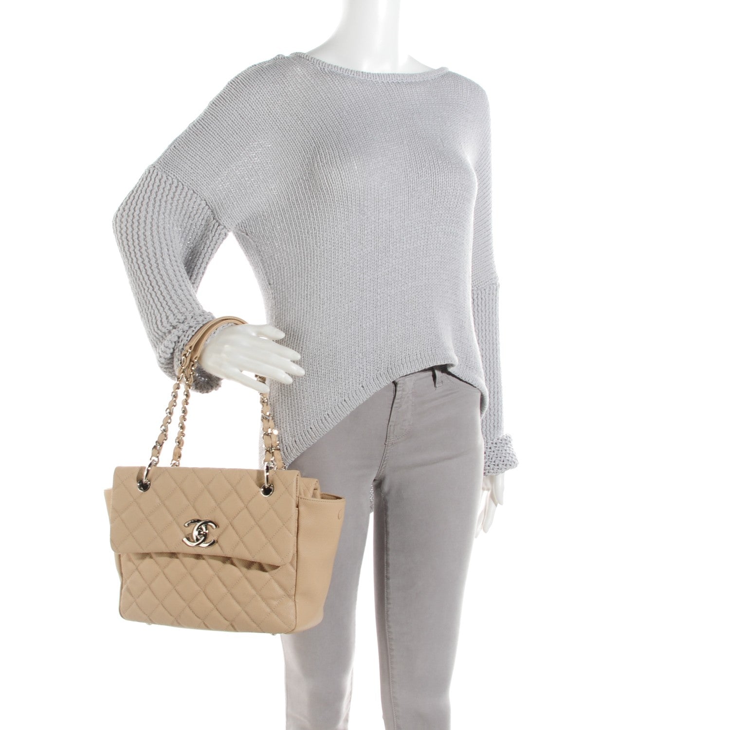 Chanel Caviar Quilted Easy Zip Tote Beige 2 of 7
