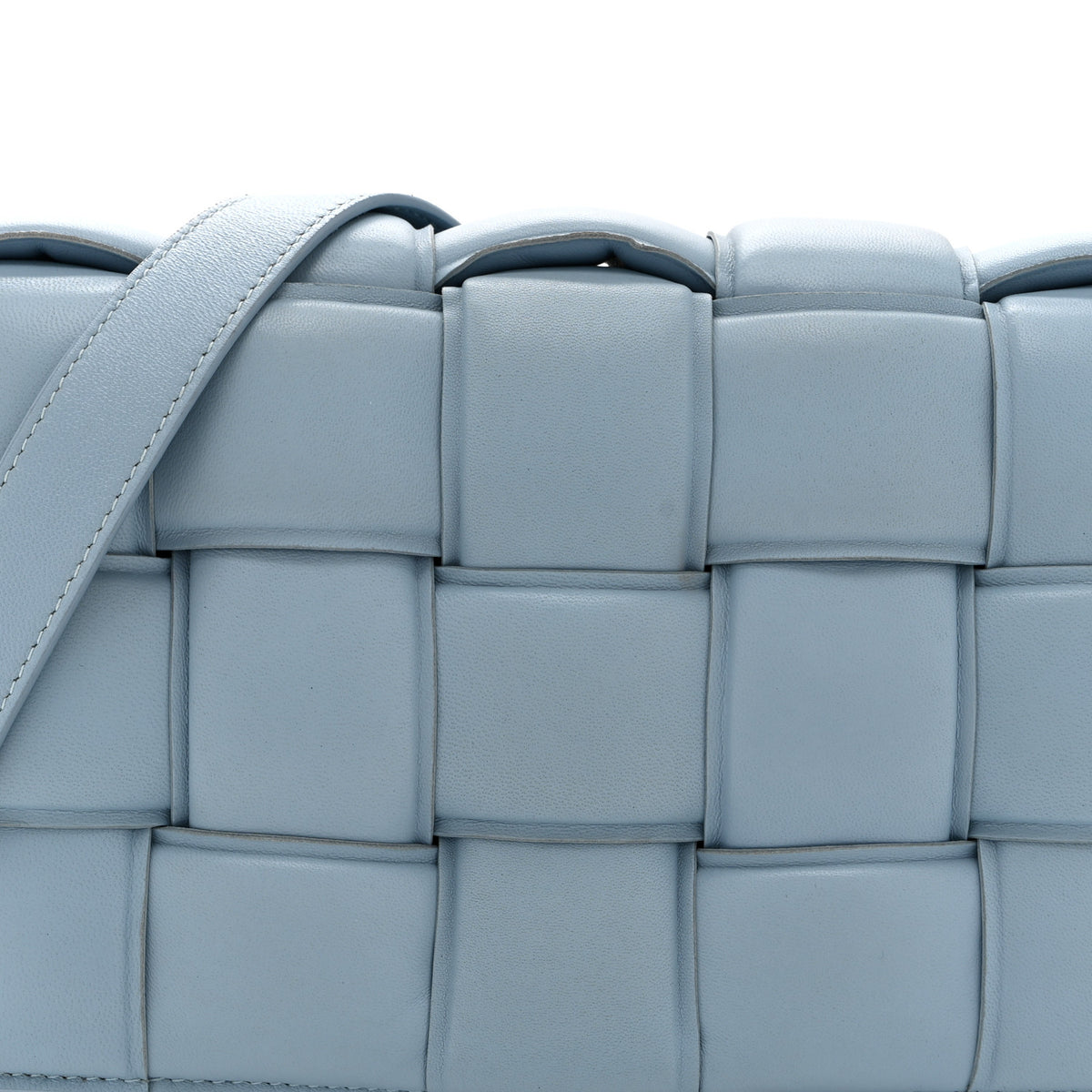 Nappa Maxi Intreccio Padded Cassette Crossbody Bag Ice