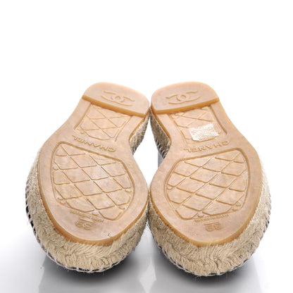 Chanel Lambskin CC Espadrilles 39 Navy Black 5 of 8