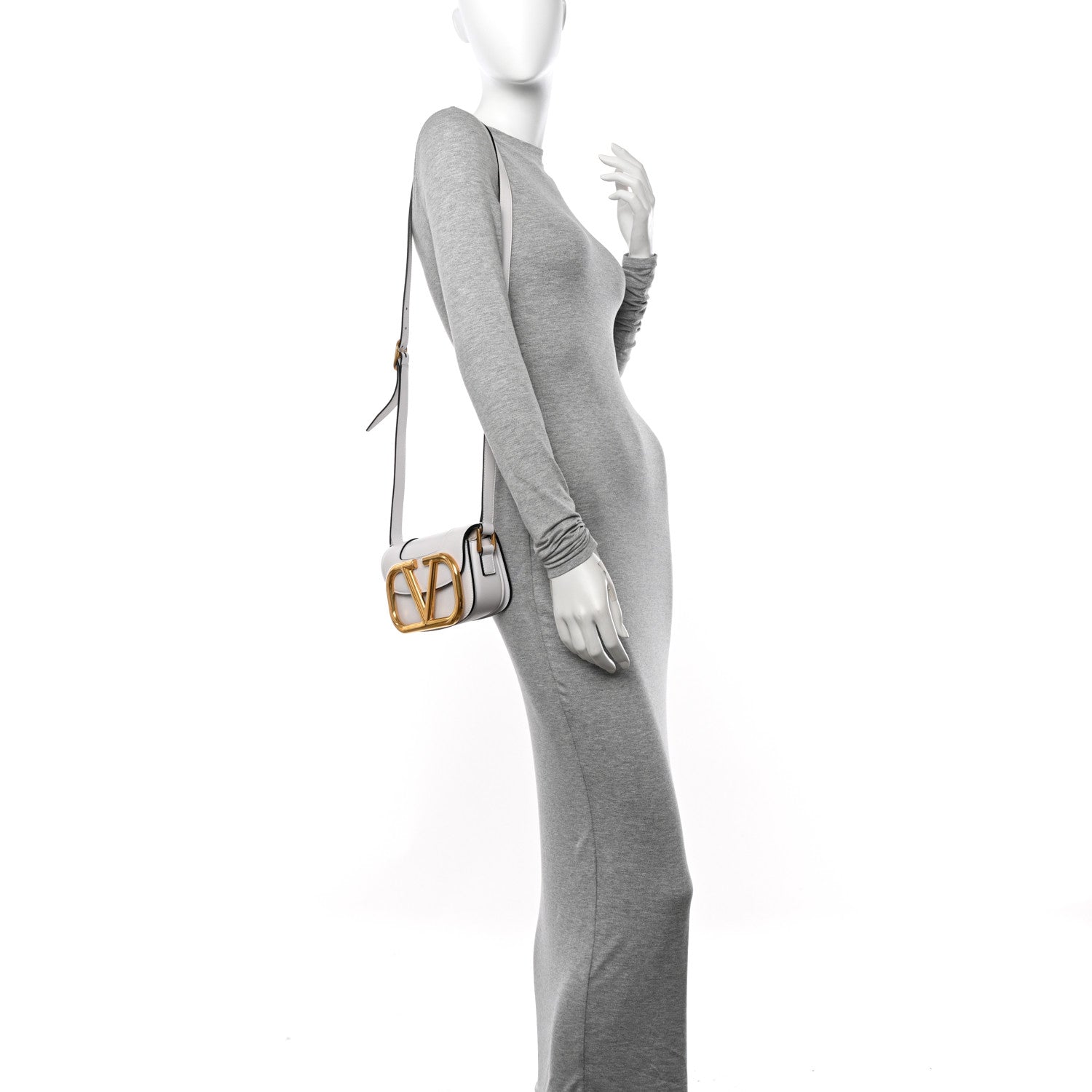 Valentino Garavani Calfskin Small Supervee Crossbody Bag Optic White 2 of 10