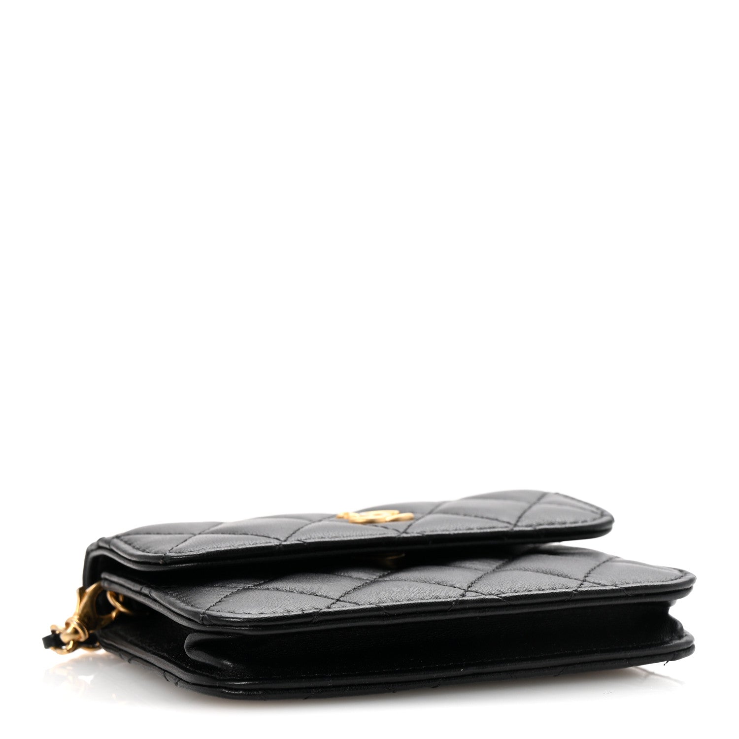 Chanel Lambskin Quilted Pearl Crush Flap With Chain Black 4 of 11