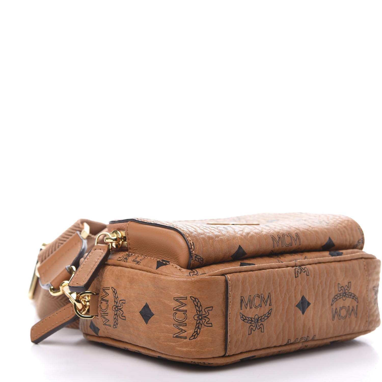 MCM Visetos Klassik Crossbody Bag Cognac 4 of 8