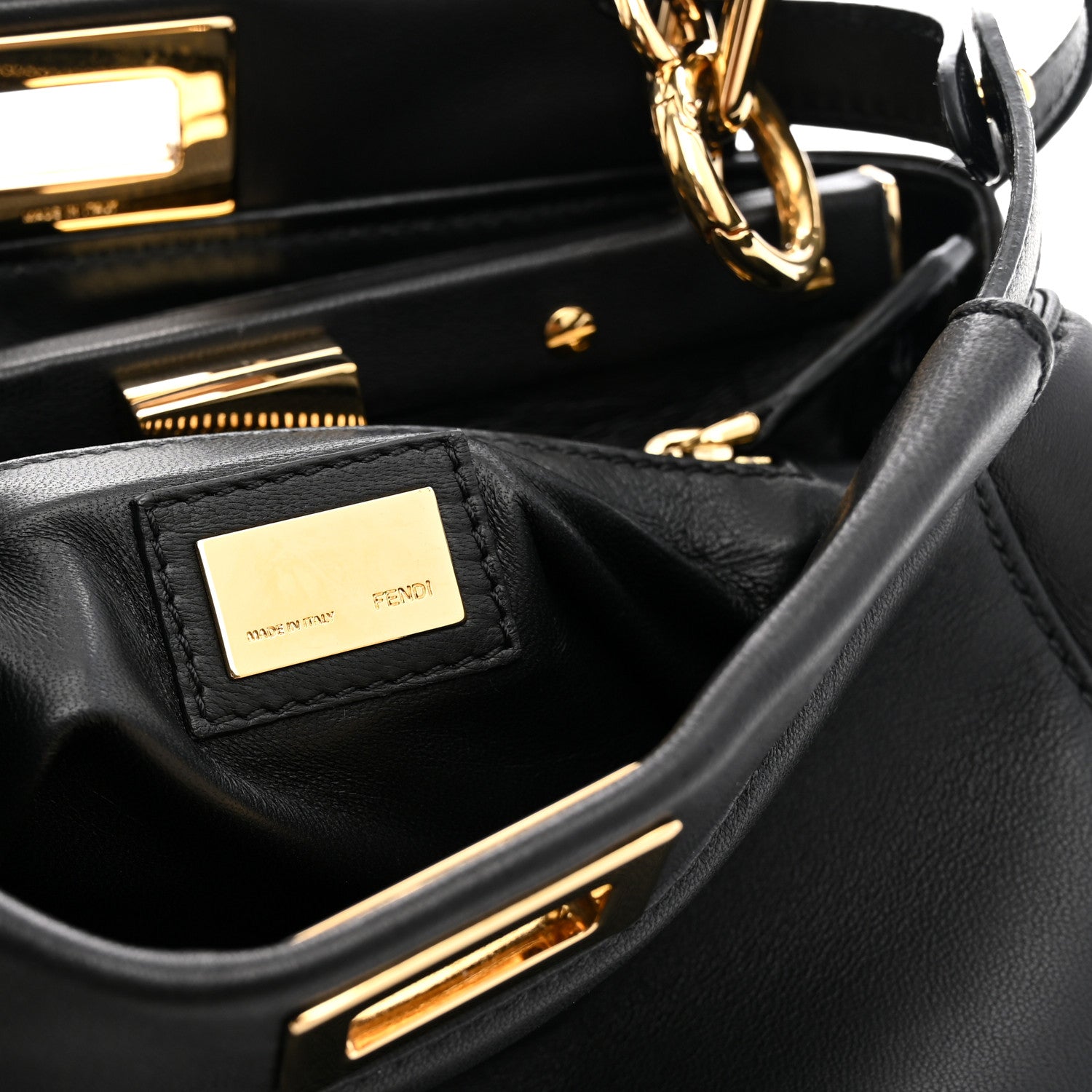 Fendi Nappa Mini Peekaboo Iconic Satchel Black 6 of 10