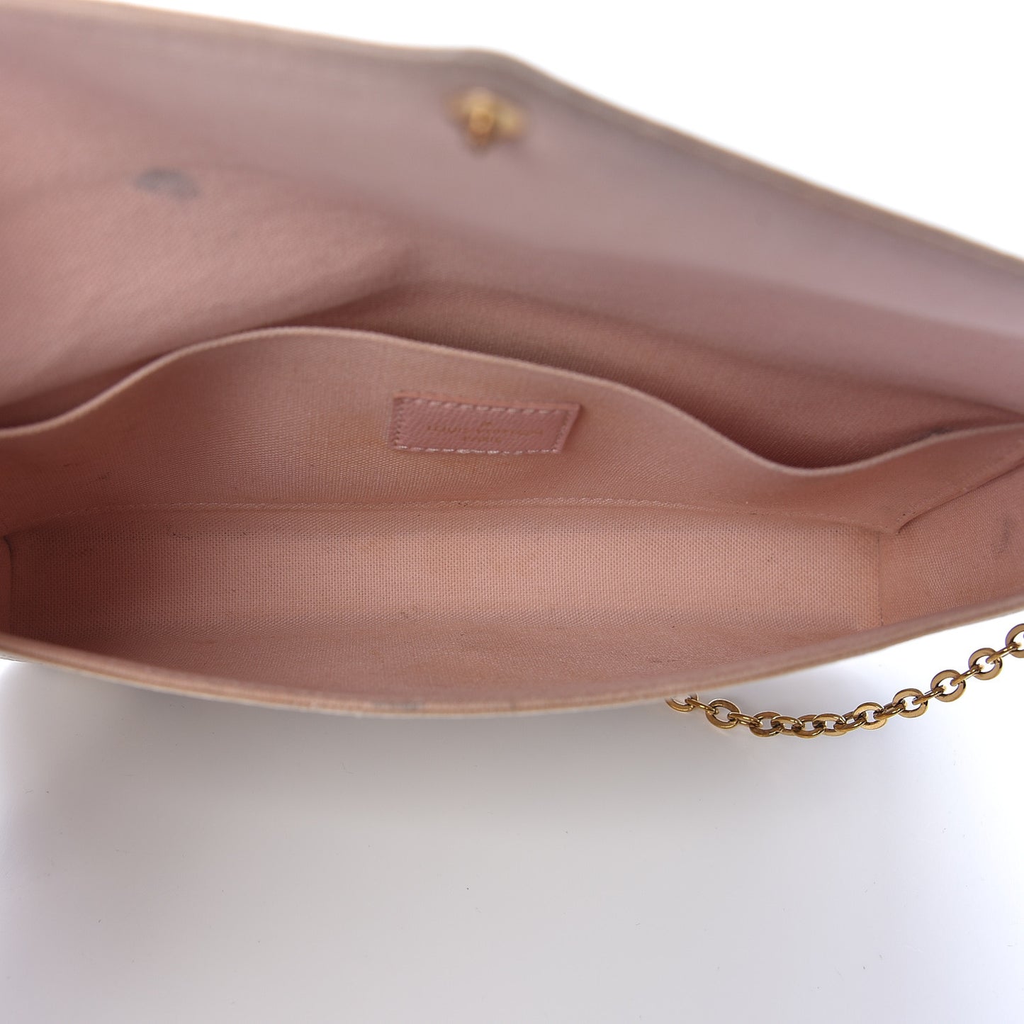 Damier Azur Pochette Felicie Chain Wallet Rose Ballerine