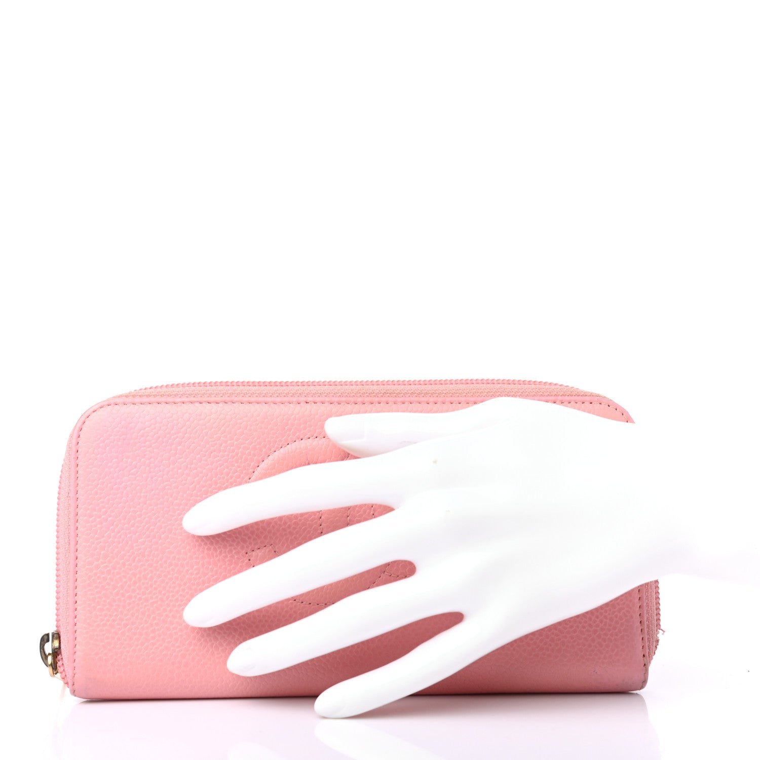 Chanel Caviar Large Timeless CC Zip Around Wallet Pink 2 of 9