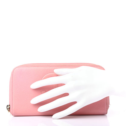Chanel Caviar Large Timeless CC Zip Around Wallet Pink 2 of 9