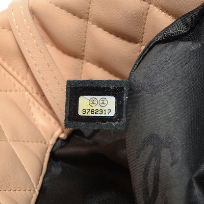Chanel Calfskin Quilted Large Cambon Tote Beige Black 6 of 9