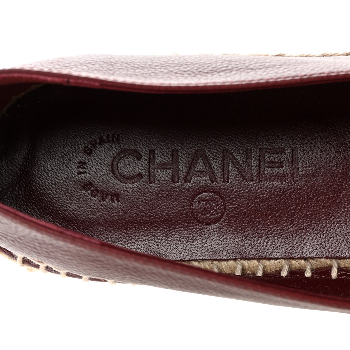 Lambskin CC Espadrilles 39 Burgundy