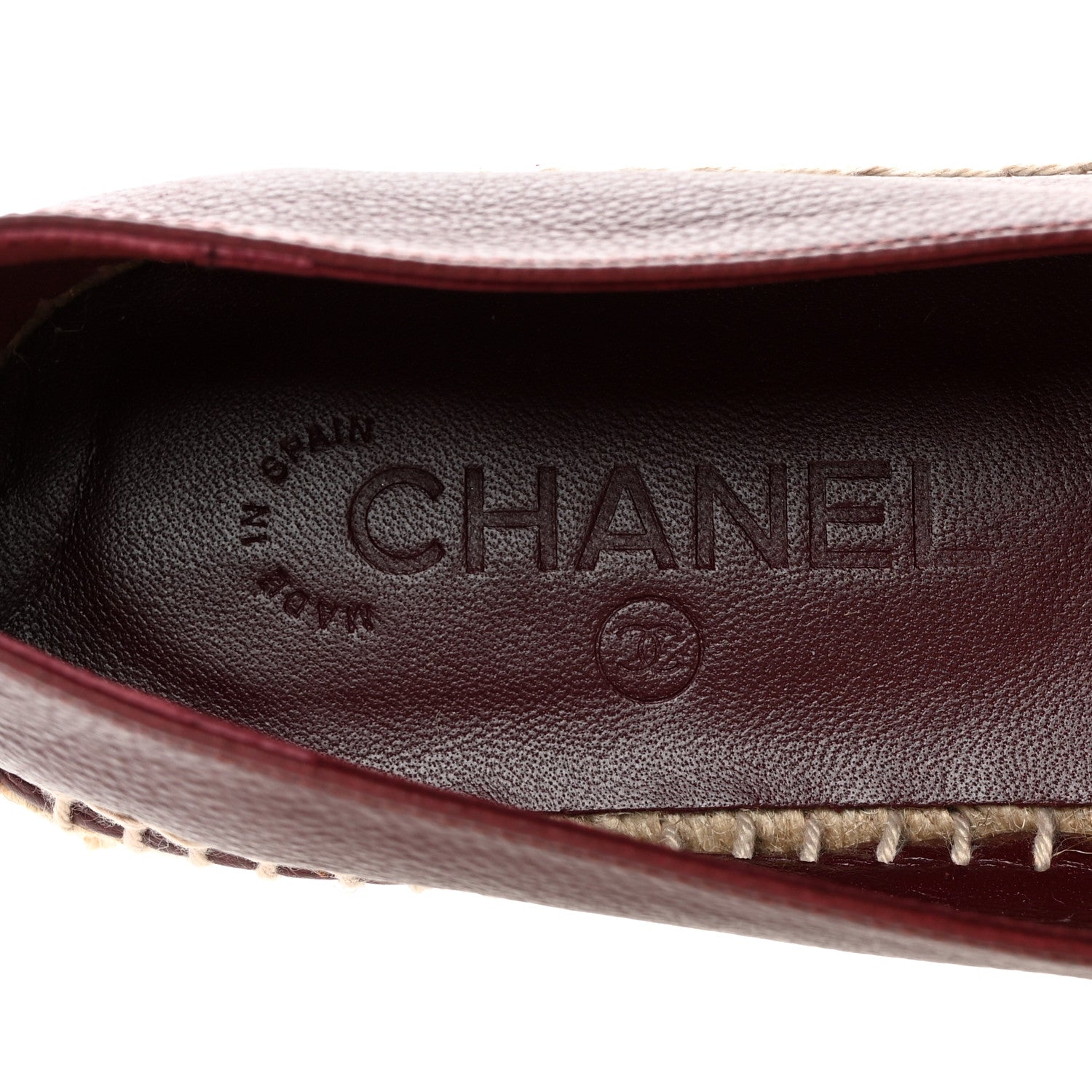 Chanel Lambskin CC Espadrilles 39 Burgundy 8 of 11