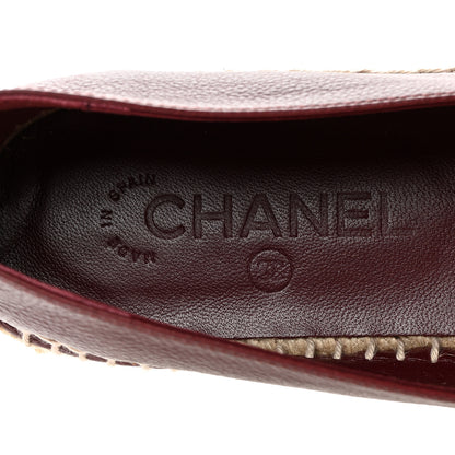 Chanel Lambskin CC Espadrilles 39 Burgundy 8 of 11