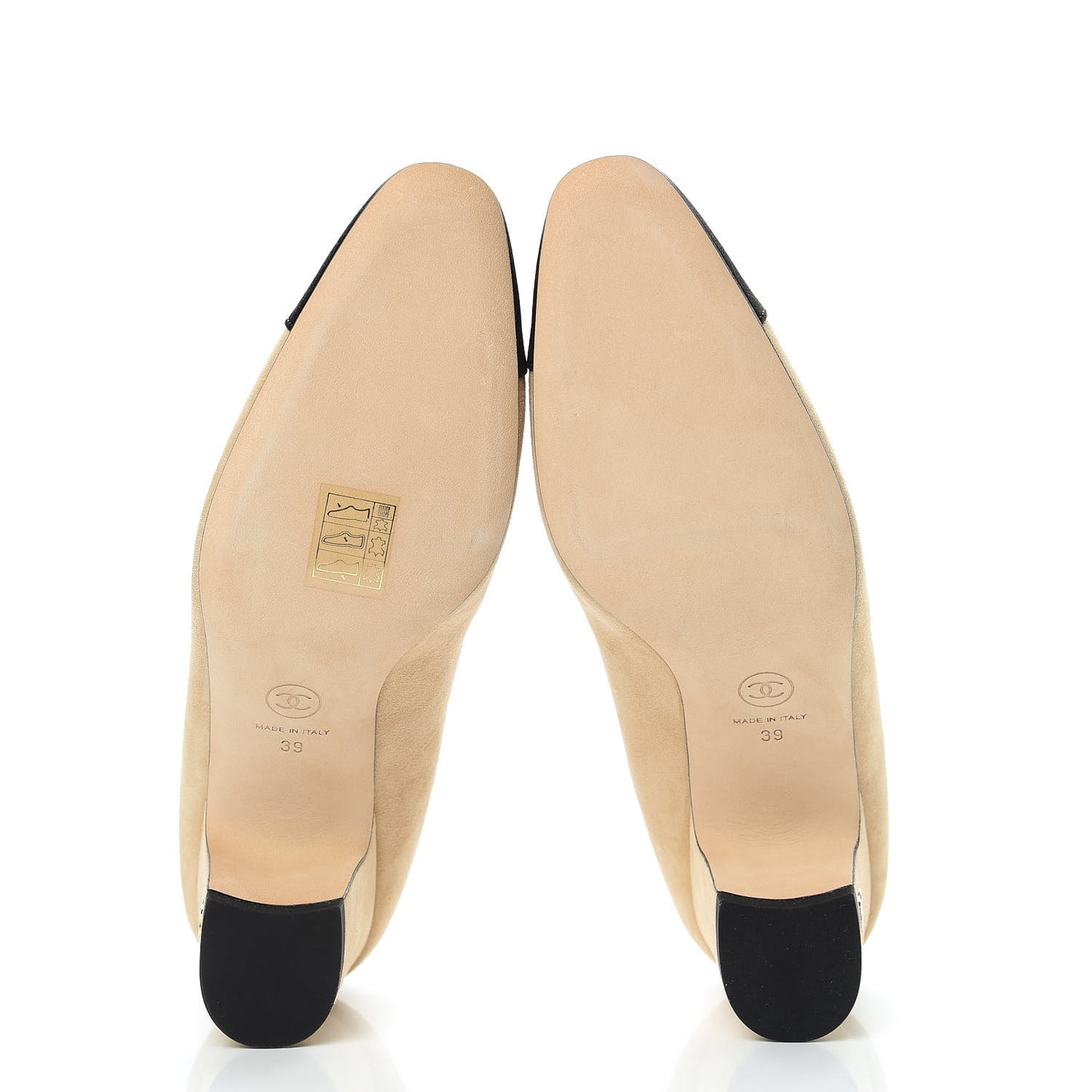 Suede Satin Cap Toe Low Heel Pumps 39 Beige Black