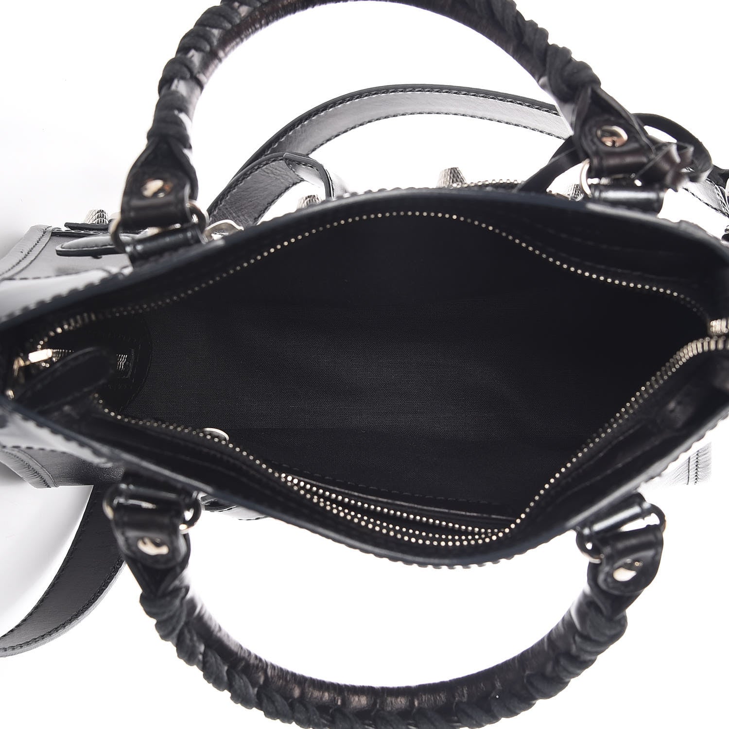Balenciaga Smooth Calfskin Metallic Patent Giant 12 Silver Hardware Mini City Black Gris 5 of 9