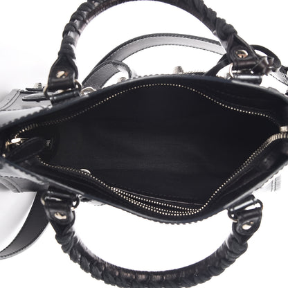 Balenciaga Smooth Calfskin Metallic Patent Giant 12 Silver Hardware Mini City Black Gris 5 of 9