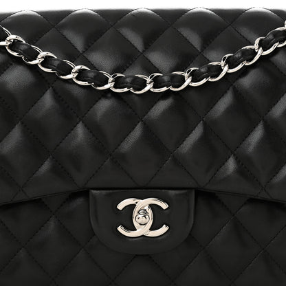 Chanel Lambskin Quilted Jumbo Double Flap Black 8 of 10