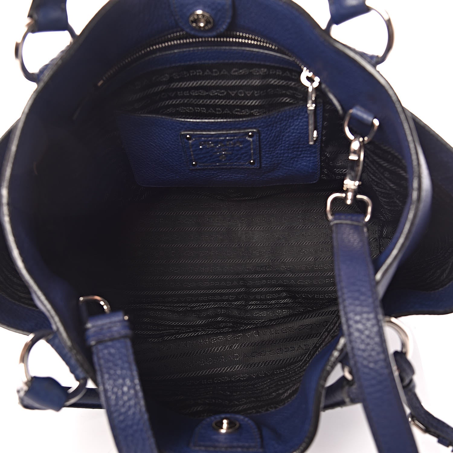 Prada Vitello Daino Side Pocket Tote Inchiostro 6 of 25
