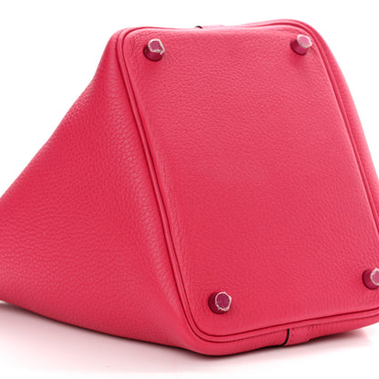 Hermes Taurillon Clemence Monochrome Picotin Lock 18 PM Rose Mexico 9 of 10