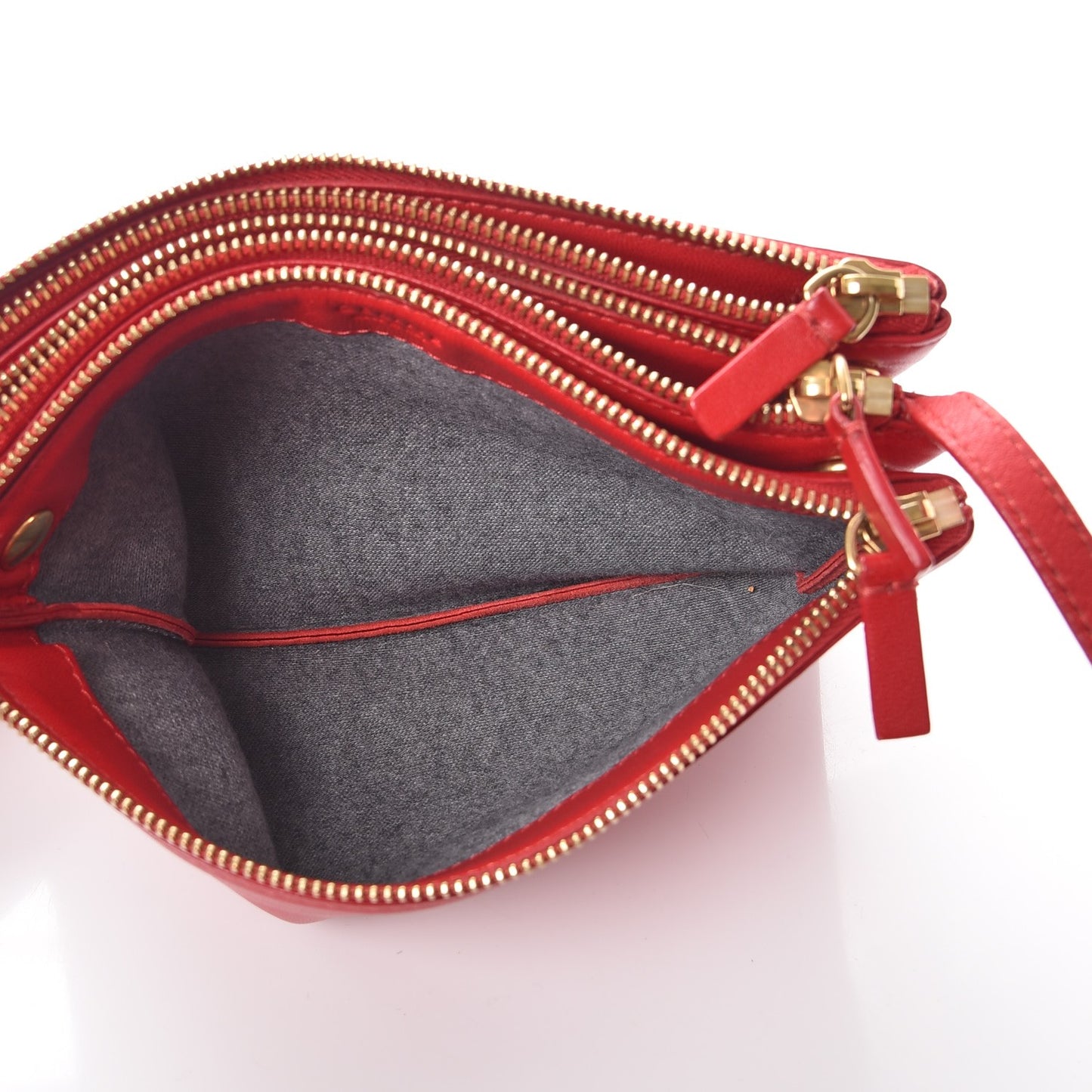 Lambskin Small Trio Crossbody Bag Red