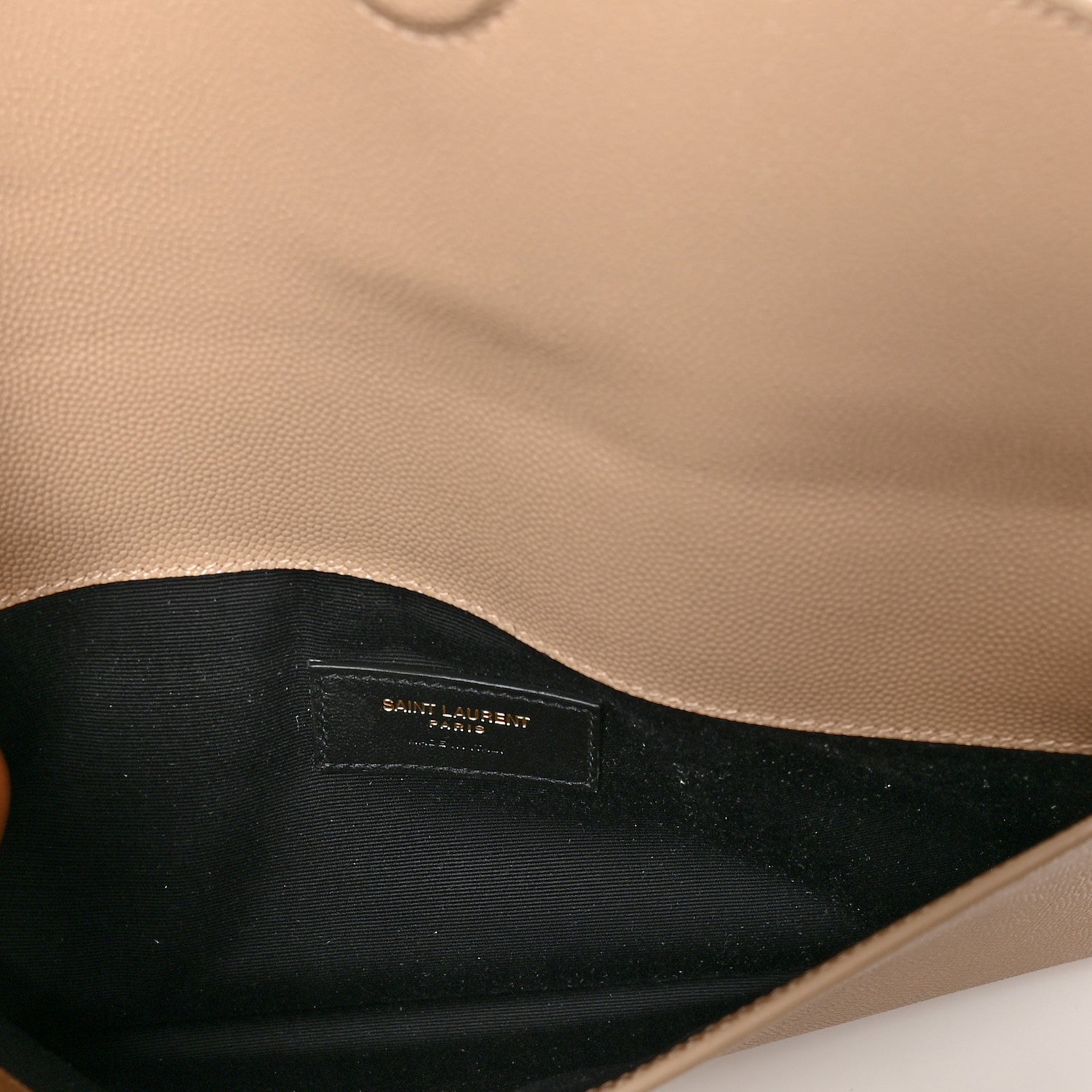 Saint Laurent Grain De Poudre Uptown Pouch Dark Latte 5 of 9
