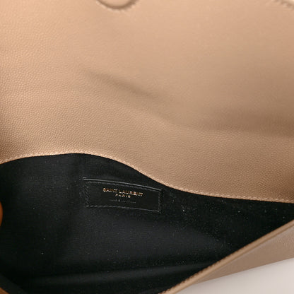 Saint Laurent Grain De Poudre Uptown Pouch Dark Latte 5 of 9