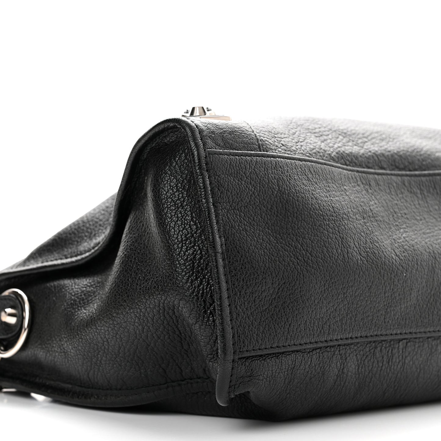 Chevre Silver Metallic Edge Hardware City Black