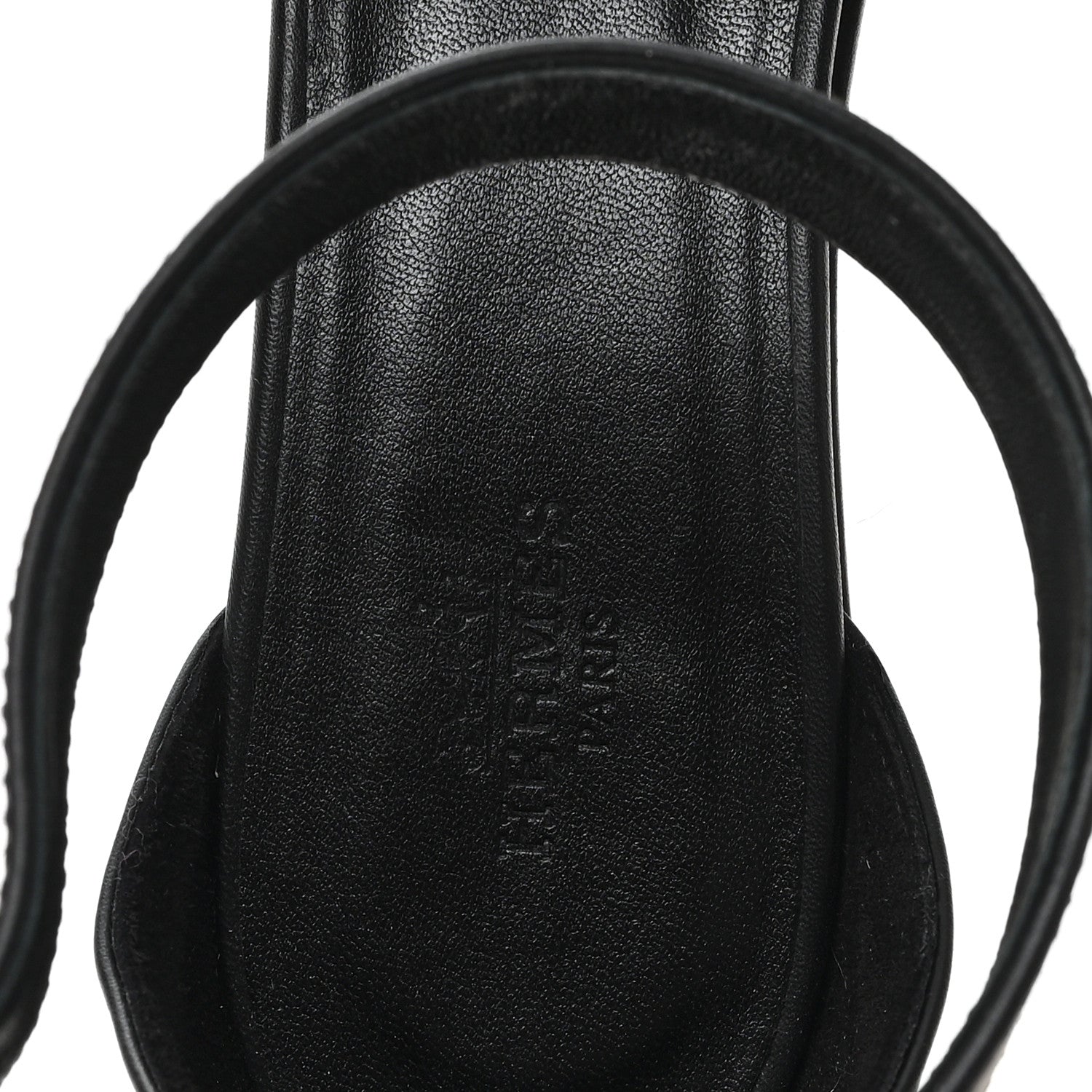 Hermes Goatskin Elda Espadrille Wedge Sandals 39 Black 8 of 9