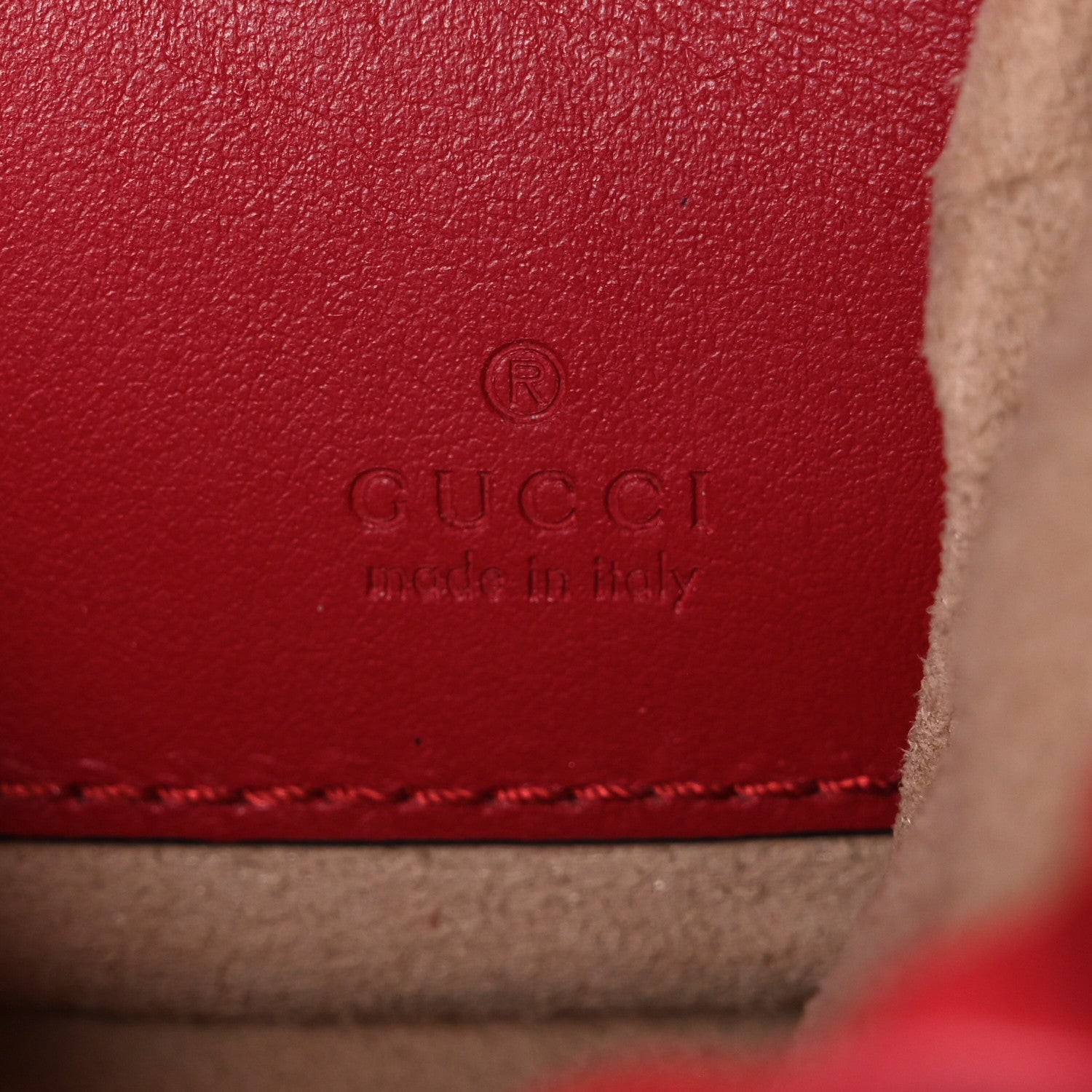 Gucci Calfskin Matelasse Mini GG Marmont 2.0 Bucket Bag Hibiscus Red 6 of 10