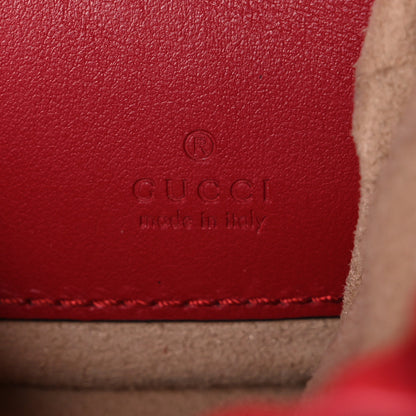 Gucci Calfskin Matelasse Mini GG Marmont 2.0 Bucket Bag Hibiscus Red 6 of 10