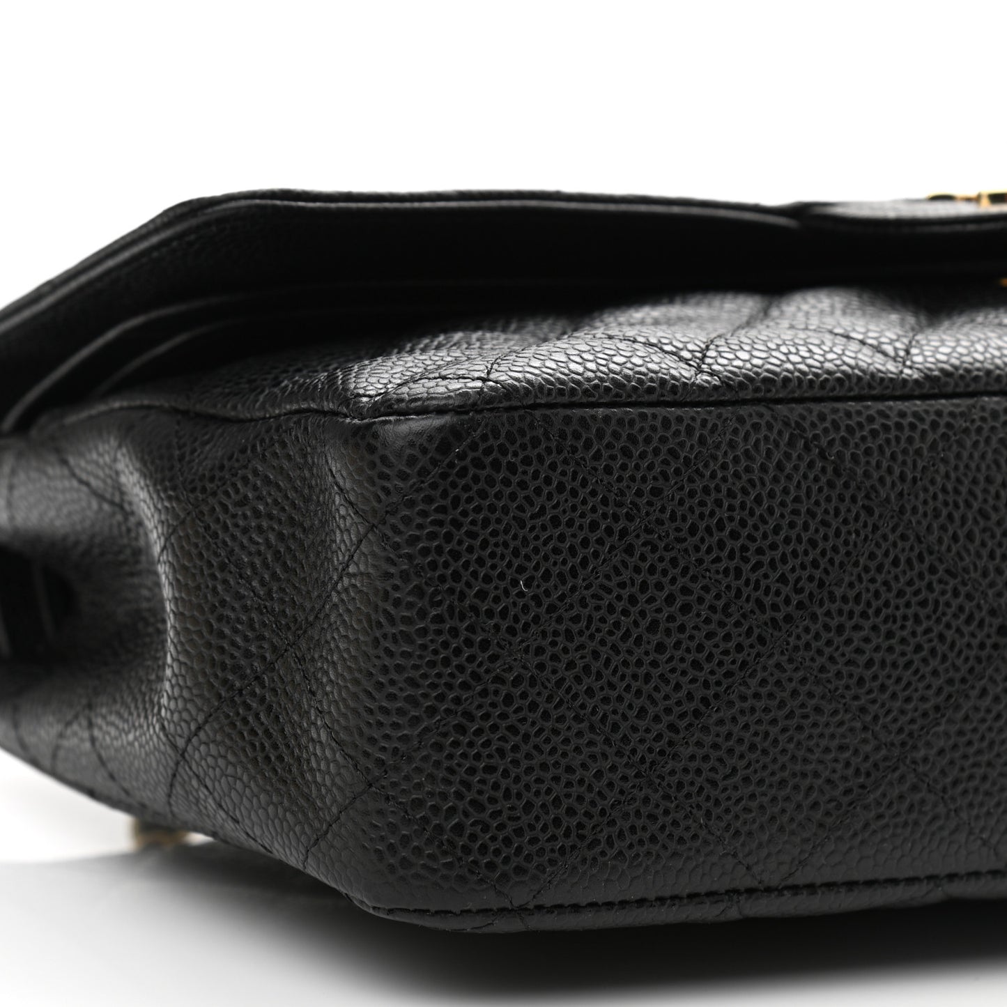 Caviar Quilted Medium Double Flap Black