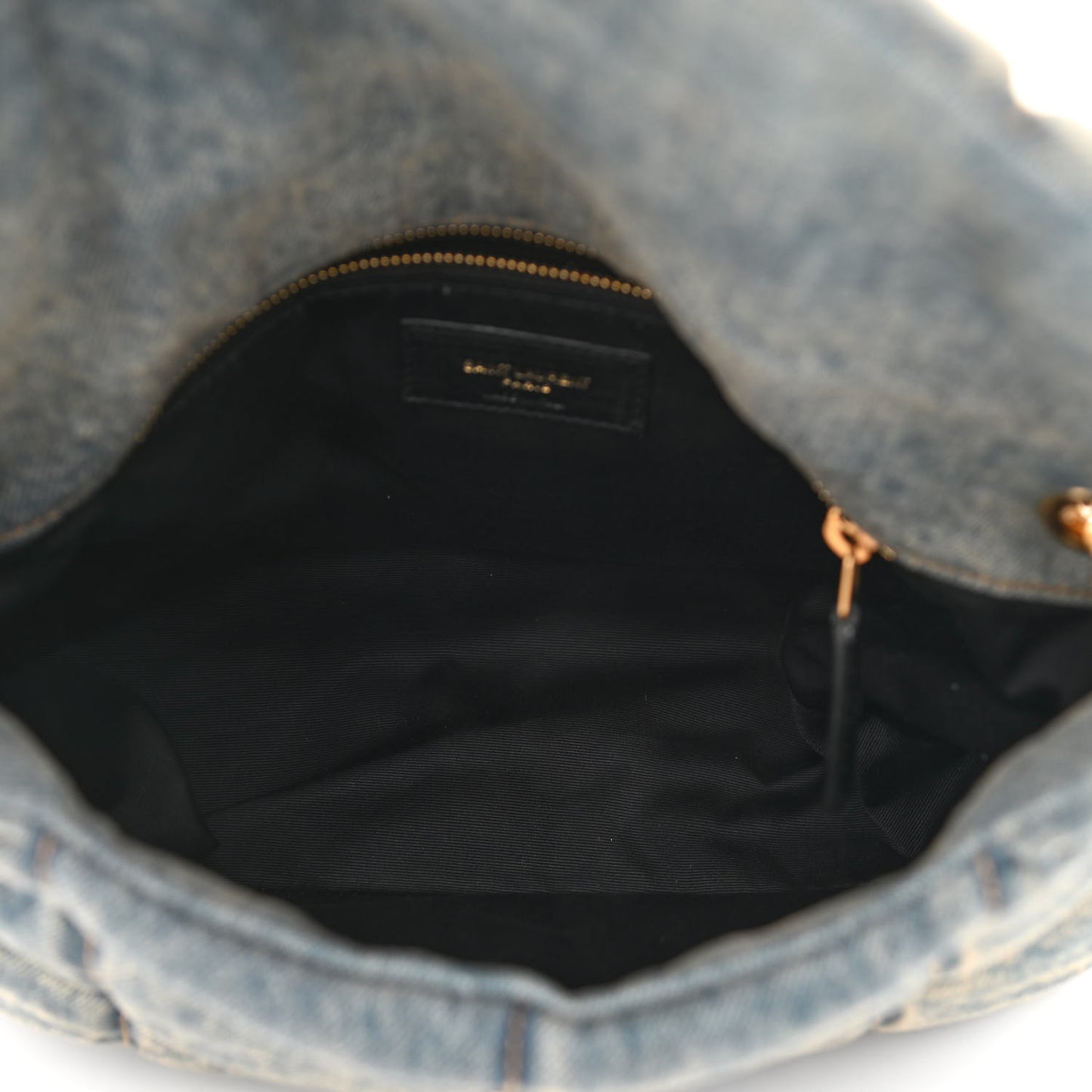 Denim Quilted Small Loulou Puffer Monogram Chain Satchel Blue Cinnamon
