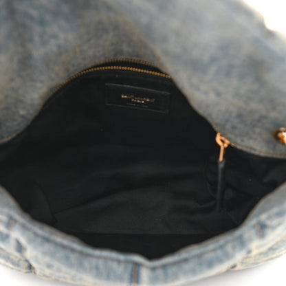 Saint Laurent Denim Quilted Small Loulou Puffer Monogram Chain Satchel Blue Cinnamon 5 of 10