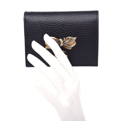 Gucci Calfskin GG Marmont Bow Card Case Black 2 of 7