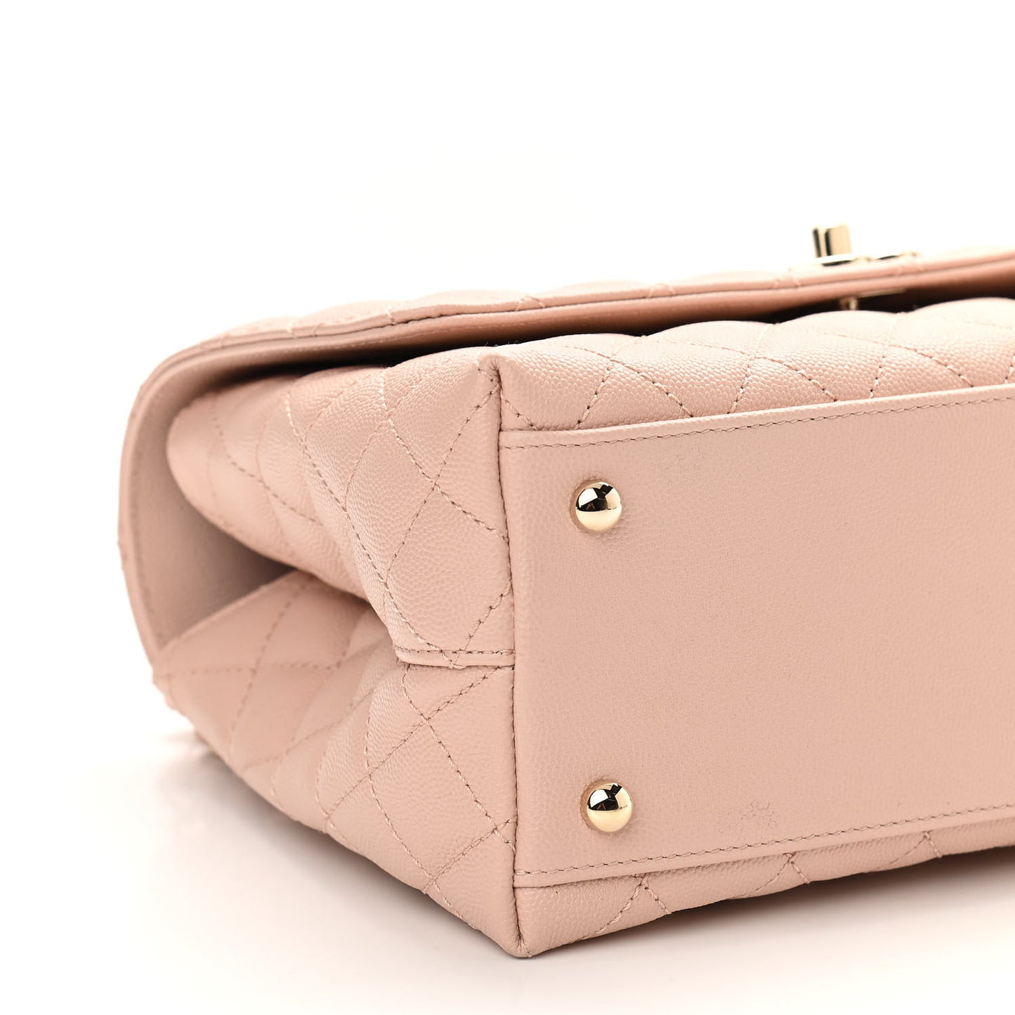 Caviar Quilted Small Coco Handle Flap Light Pink