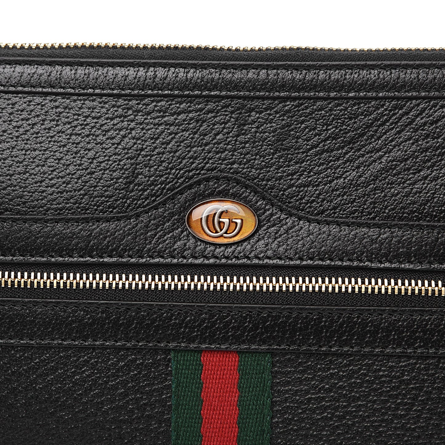 Calfskin Large Ophidia Pouch Clutch Black