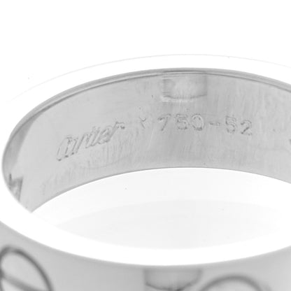 Cartier 18K White Gold 3 Diamond 5.5mm LOVE Ring 52 6 5 of 5