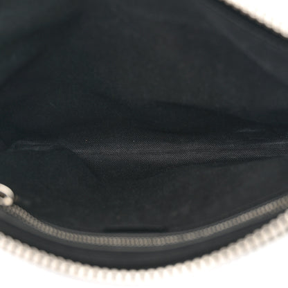 Gucci GG Supreme Monogram Appia Calfskin Web Flat Messenger Bag Black Grey 5 of 10