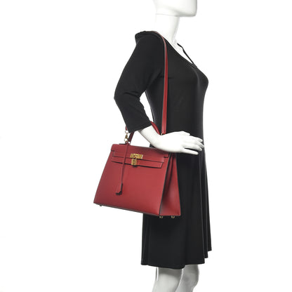 Hermes Epsom Kelly Sellier 32 Rouge Grenat 2 of 35