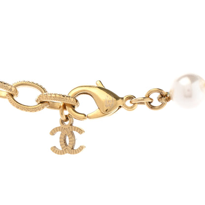 Chanel Pearl Crystal CC Short Necklace Gold 5 of 6