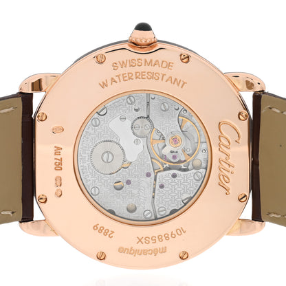 Cartier 18K Pink Gold Alligator 36mm Ronde Louis Manual Winding Watch Brown 4 of 4