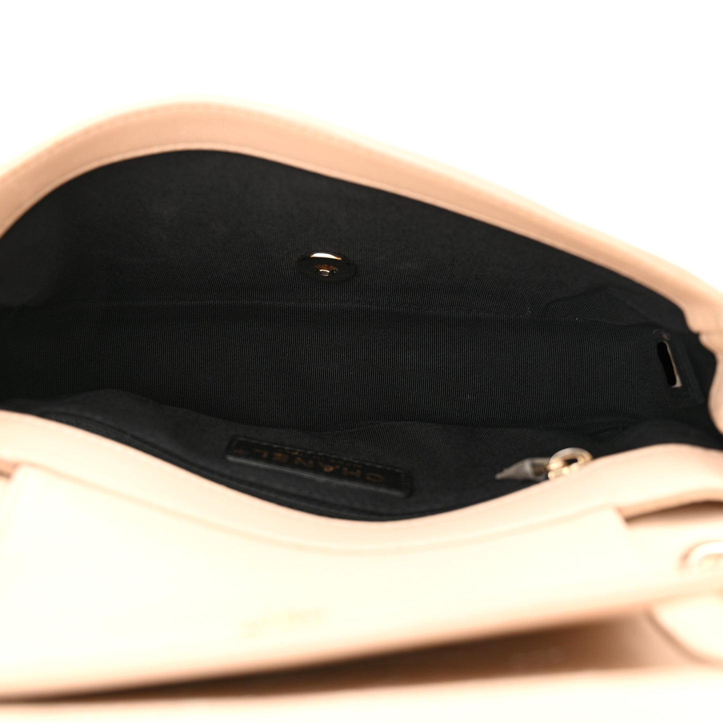 Sheepskin Quilted Medium Vintage Mademoiselle Flap Beige Black