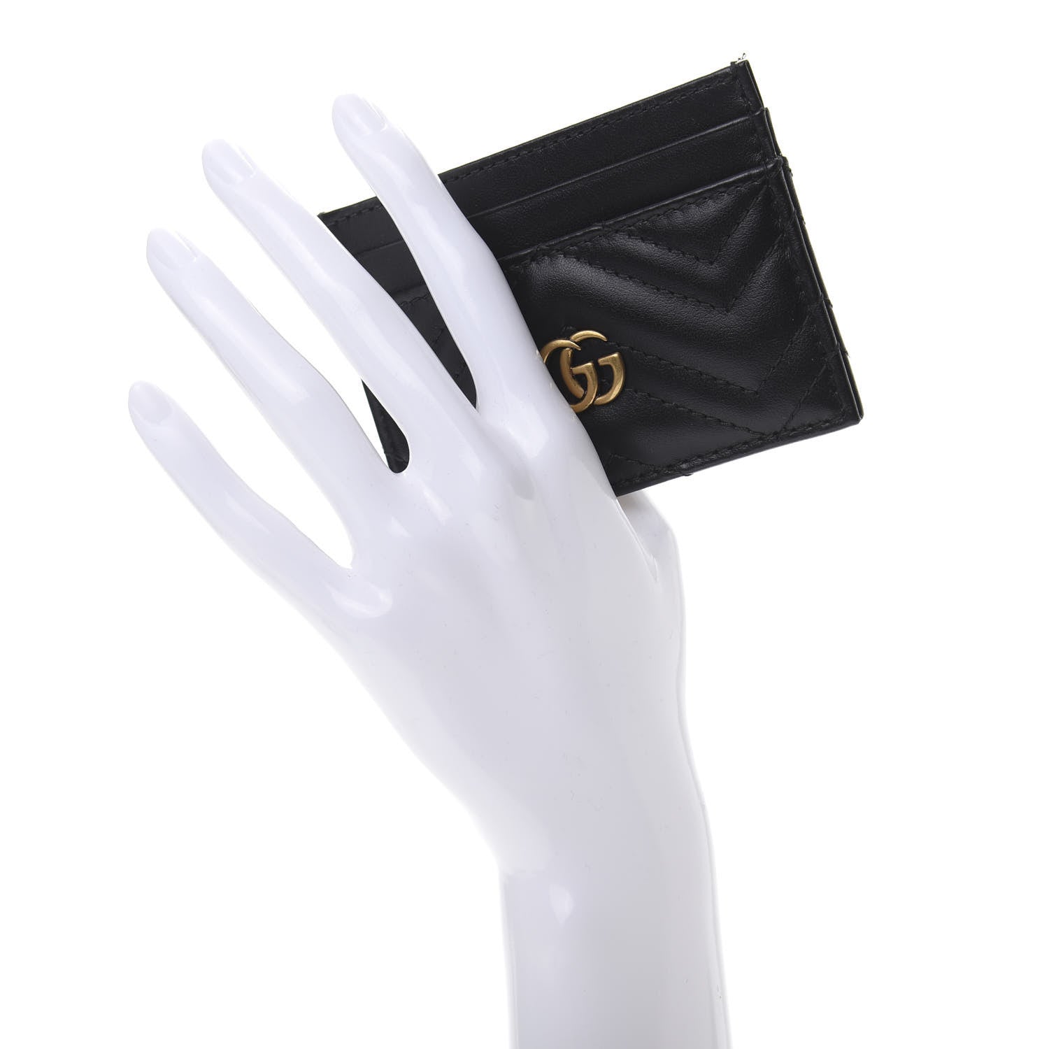 Gucci Calfskin Matelasse GG Marmont Card Holder Black 2 of 8