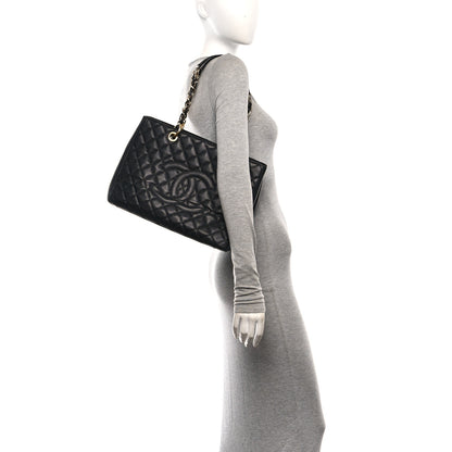 Chanel Caviar Quilted Grand Shopping Tote GST Black  Black 2 of 10