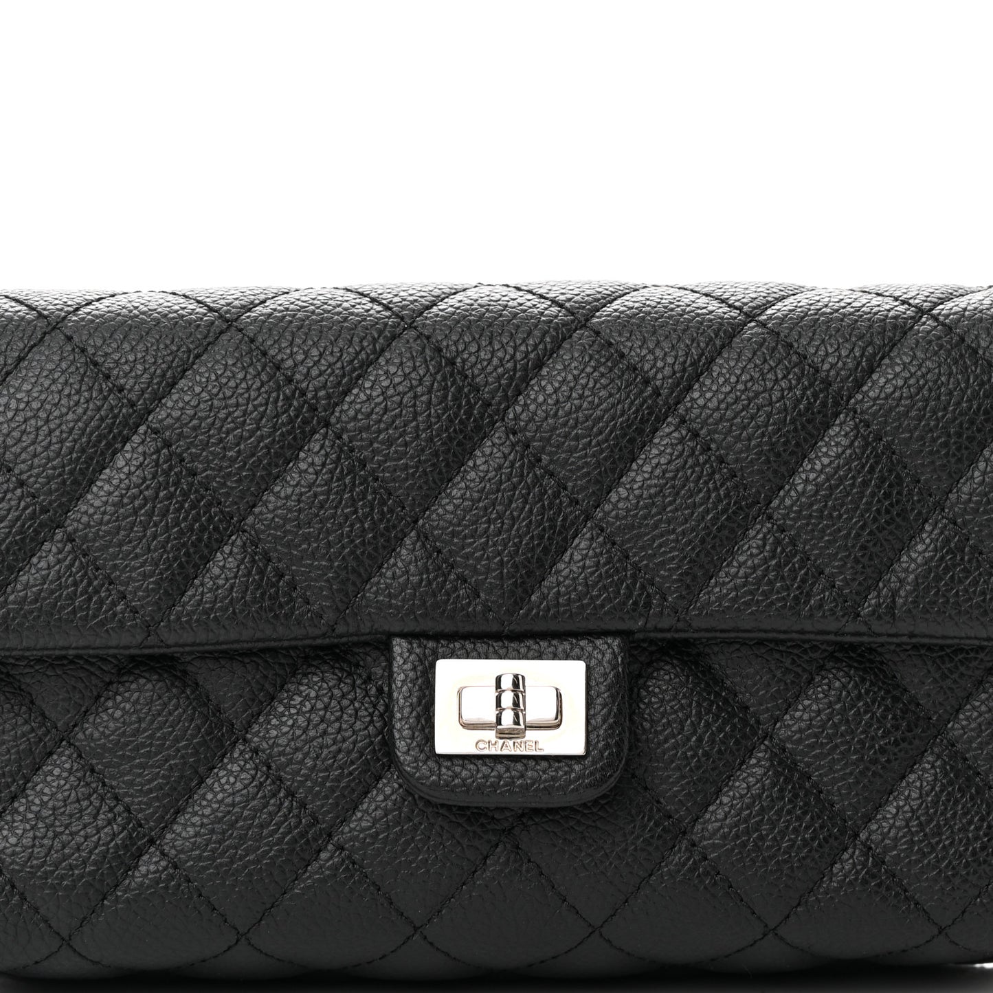 Grained Calfskin Quilted 2.55 Reissue Flap Belt Bag Clutch Black